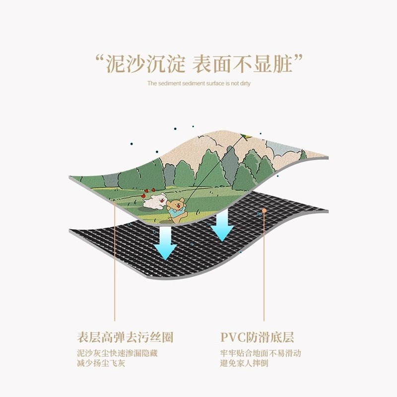 线条小狗丝圈地垫入户门垫玄关脚垫除尘免洗耐脏垫可裁剪玄关地毯