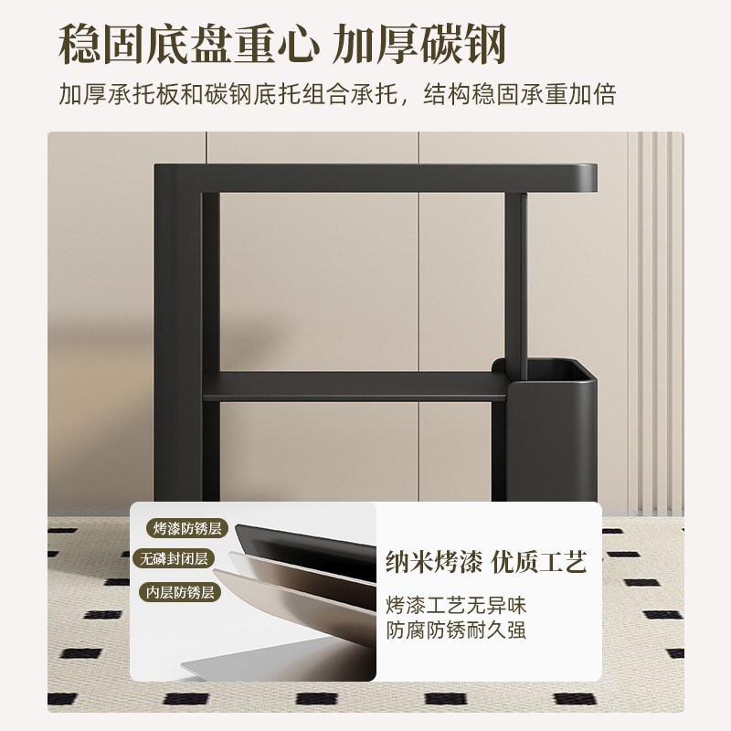 可移动茶几沙发边几小户型家用客厅小推车带轮置物架铁艺床头边柜
