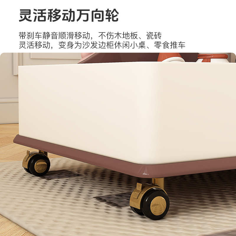 可移动沙发边几中古风带轮高档边桌家用升降推车折叠边柜小茶几