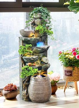 招财流水喷泉摆件循环水客厅室内落地庭院阳台造景假山喷泉景观