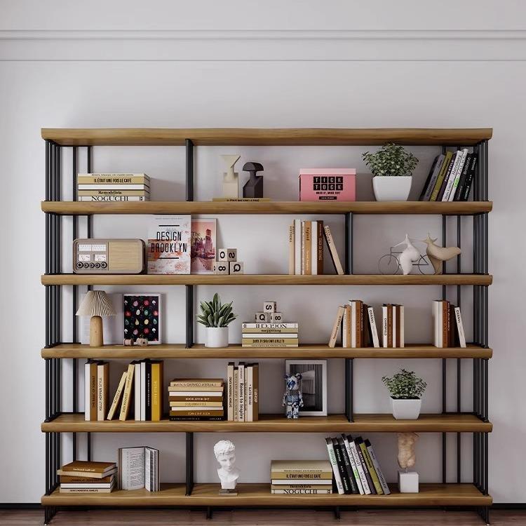 【折扣价】铁艺实木书架落地置物架收纳架客厅办公室简易多层靠墙