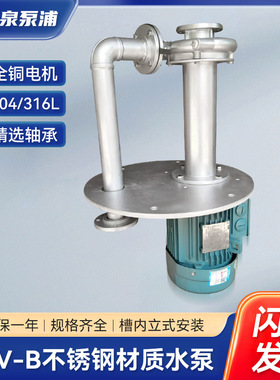 3HP涂装喷淋线不锈钢304液下泵 2.2KW台泉牌立式双管循环泵 DN50