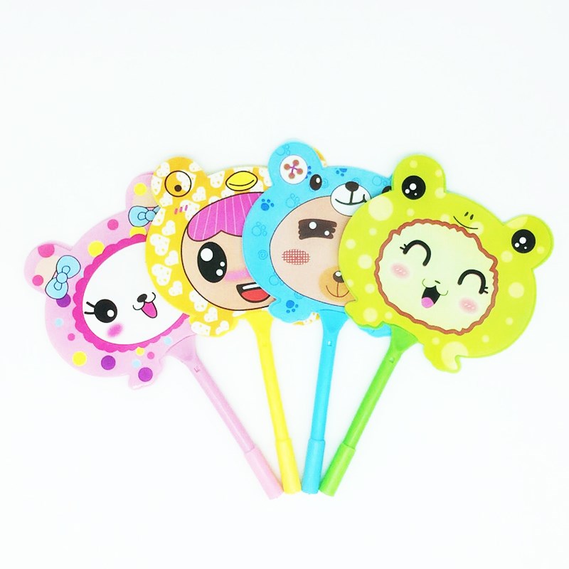 创意地推文具可爱卡通扇子笔定制logo二维码广告宣W传小礼品圆珠