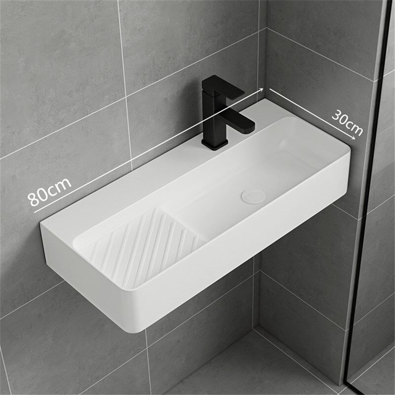 挂墙式洗手盆小户型壁挂式面盆阳台陶瓷超长极窄P洗漱台双盆80*30
