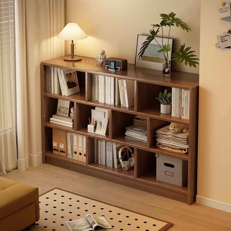 书架落地置物架客厅家用矮柜子多层格子柜卧室收纳储物柜简易书柜