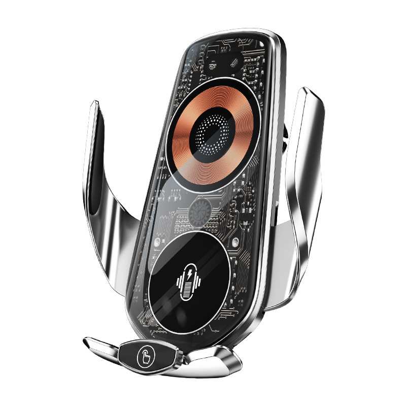 新款车载无线充电红外感应支架铝合金通用手机导航支架 Q7