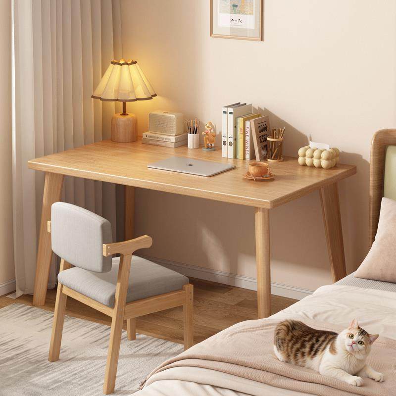 实木书桌学生家用电脑桌成人简易办公桌长方形工作台卧室学习桌子