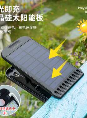 新款太阳能夹子灯112LED户外庭院超亮人体感应照明灯花园露台壁灯