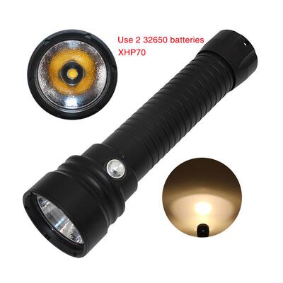 XHP70黄光32650.26650充电超亮远射潜水手电筒工作灯直销OEM