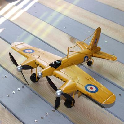 工艺品复古双翼飞机模型创意家居饰品摆件CJ10026