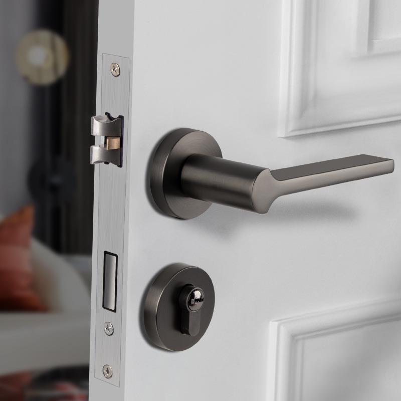 静音金色室内门把手卧室门锁内门锁执手锁分体磁吸木门锁