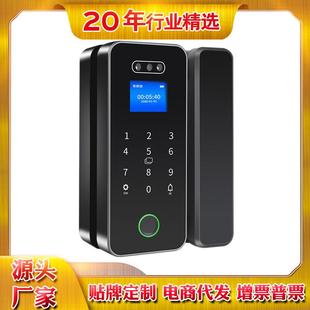 玻璃门人脸指纹锁商业专用智能锁商铺密码锁办公室玻璃门指纹锁