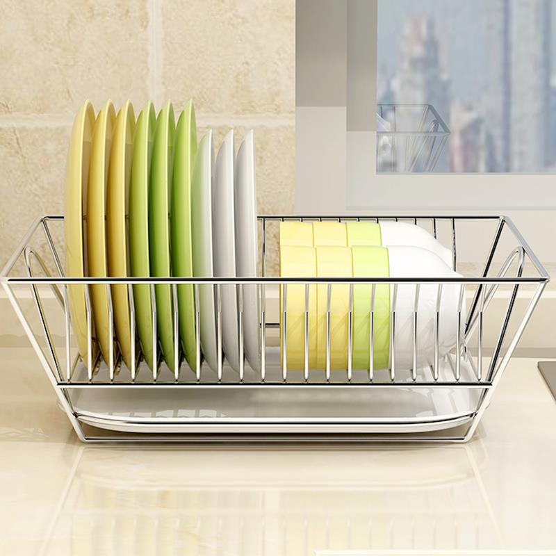 304不锈钢单层碗盘餐具置物架沥碗架厨房用品晾放沥水碗碟收纳架