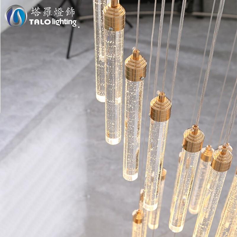 北欧楼梯吊灯长吊灯轻奢旋转复式楼大吊灯现代简约轻奢客厅水晶灯