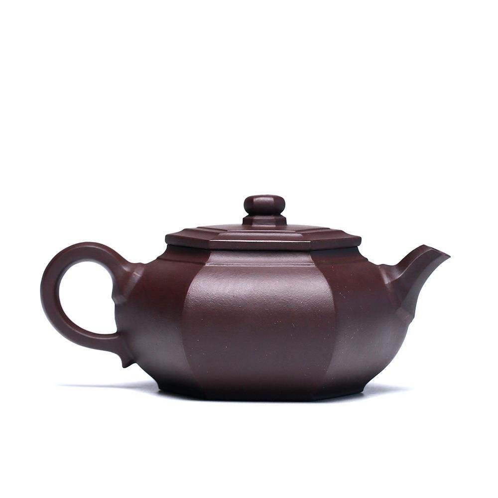 宜兴厂家紫砂壶名家纯全手工原矿老紫泥大彬六方大茶壶茶具320cc