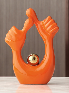 现代轻奢玄关摆件新房子s客厅家居装饰办公室桌面陶瓷摆设开业礼