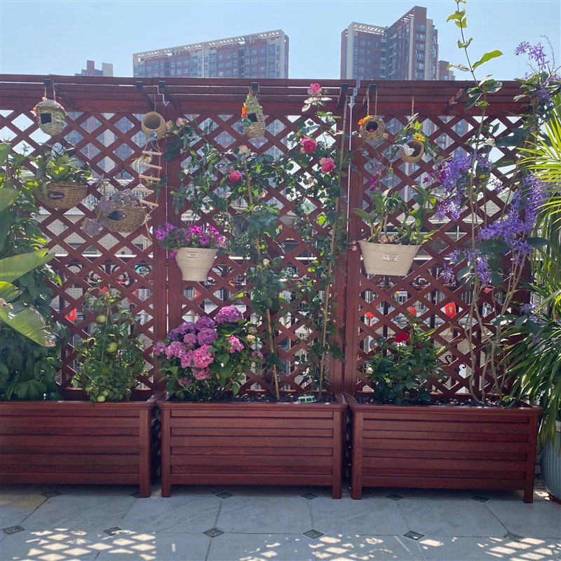 户外铝合金e爬藤花箱市政庭院花架花园阳台露台花盆种植箱架置物
