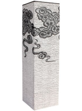 新中式仿古水泥祥云柱创意玄关y转运落地装饰摆件仿石柱拴马桩底