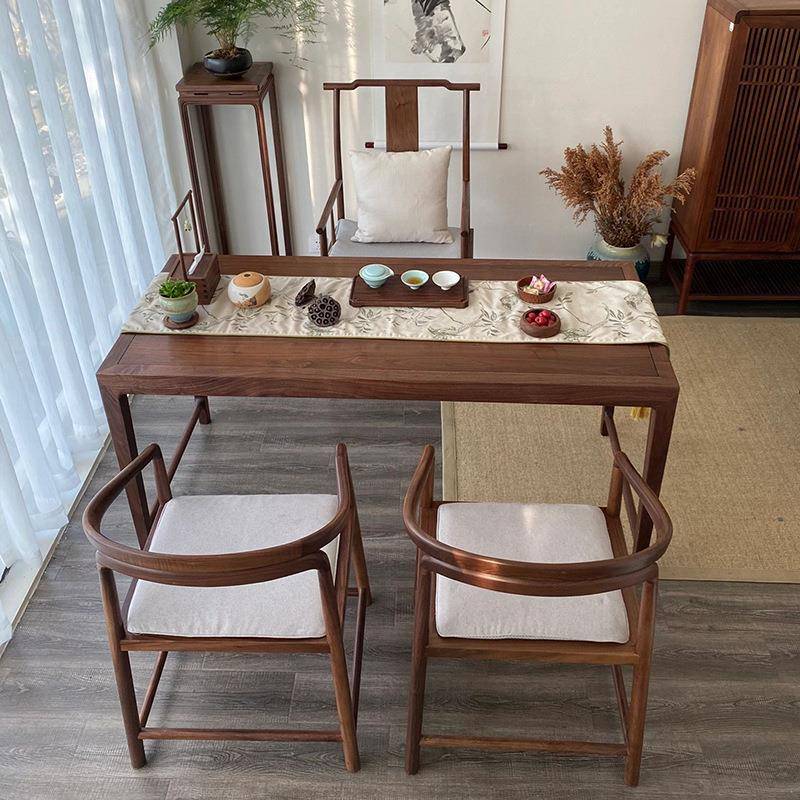 2025新款高端新中式阳台茶桌客厅实木小型家用茶台胡桃木现代简约
