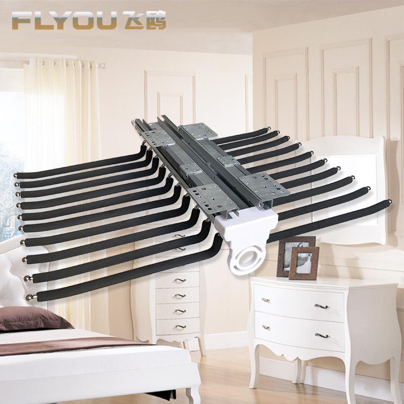 顶装全拉出式伸缩衣柜裤架双轨道缓冲静音阻尼推拉西裤架裤抽双排