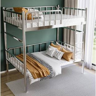 4I04不锈钢床双层上下铺家用子母床宿舍特厚出租房学校铁艺床卧