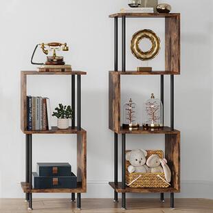 多层方格简约落地式置物架客厅沙发侧边收纳摆件组合靠墙学生书架