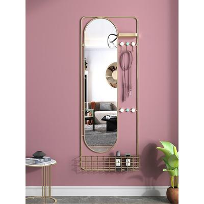 5ZV7轻奢衣帽架一体挂墙穿衣镜家用客厅试衣镜子挂式壁挂入户