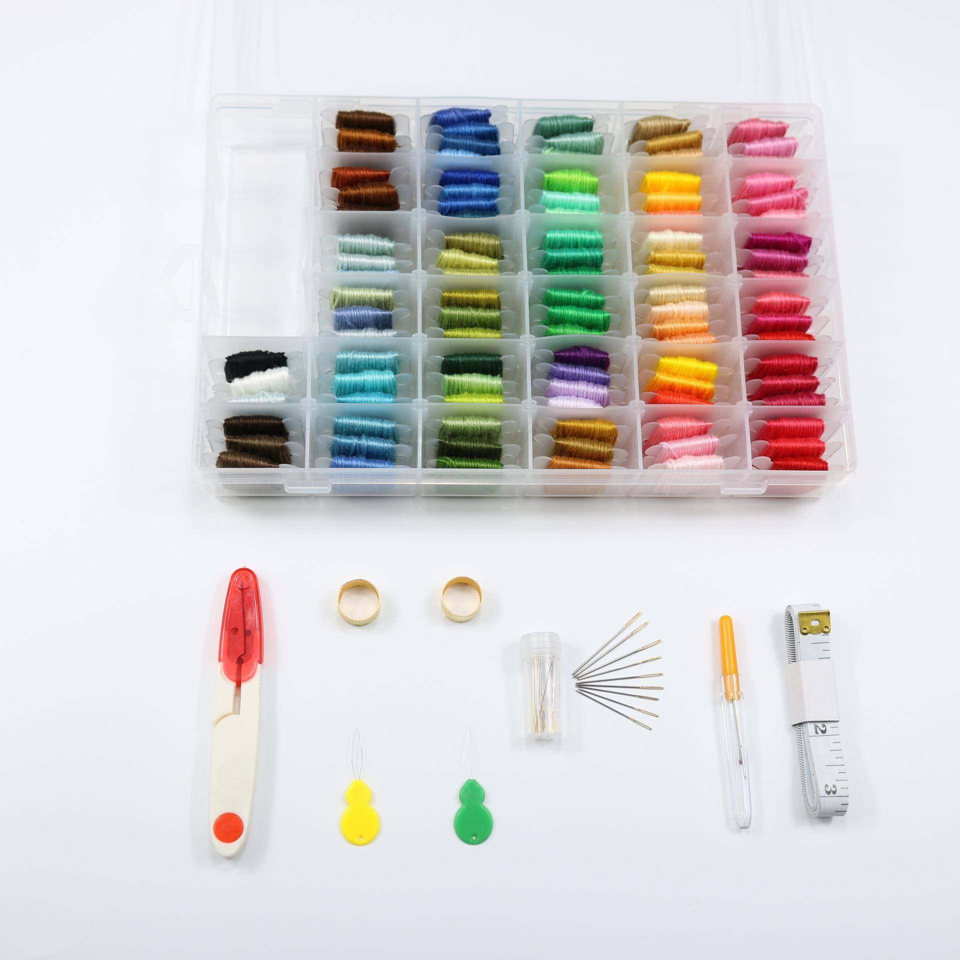 刺绣工具套装绕好线板戳戳乐100色十字绣线绣花线8米支线棉盒装,鲜花速递/花卉仿真/绿植园艺,其它园艺用品,淘宝优惠券,粉丝福利购,淘宝优惠卷
