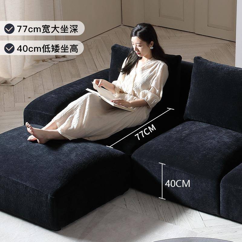 意式极简布艺沙发lapis豆腐块直排转角小户型鹅卵石简约现代沙发