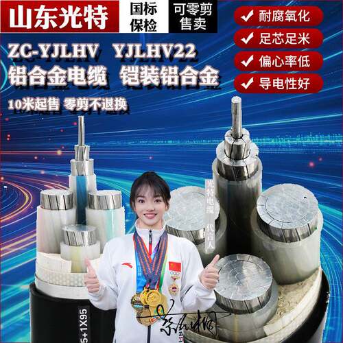 铠装ZRC-YJLHV22铝合金国标阻燃7095185300400平方地埋电缆线