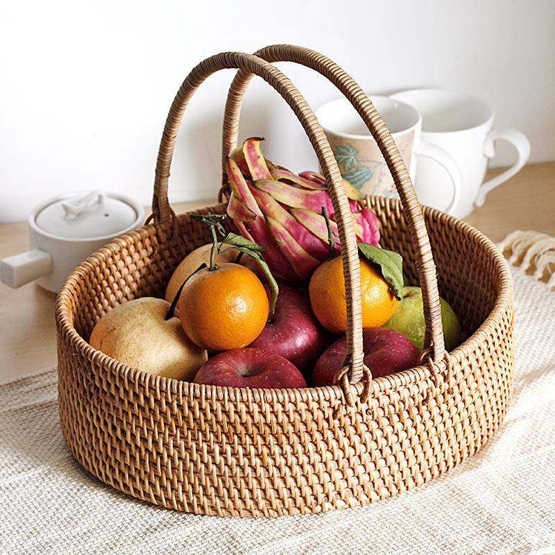 藤编手提篮越南真藤椭圆家用客厅水果筐购物户外野餐收纳储物篮子,鲜花速递/花卉仿真/绿植园艺,割草机/草坪机,淘宝优惠券,粉丝福利购,淘宝优惠卷