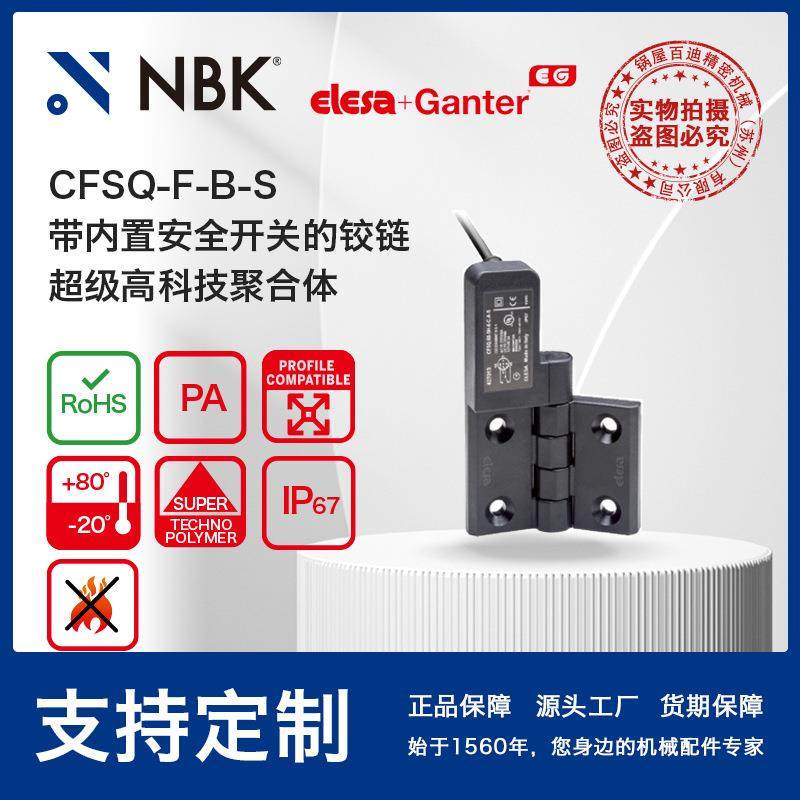 NBK ELESA CFSQ-F-B-S 带内置安全开关铰链 超级高科技聚合体厂家