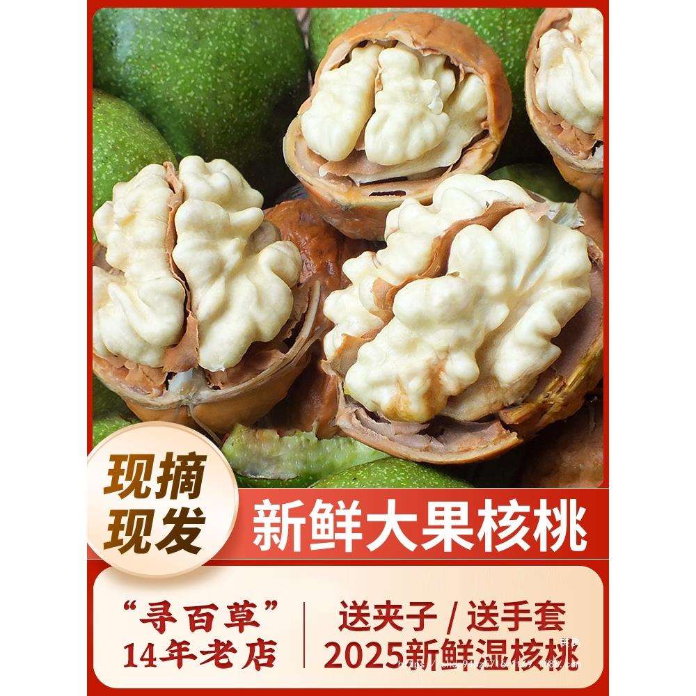 核桃2025新货湿核桃去青皮嫩核桃薄皮生核桃仁四川非纸皮黑桃