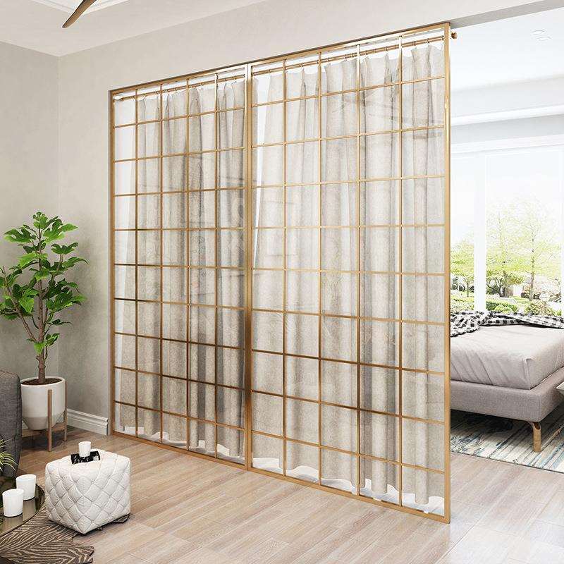 现代简约缕空铁艺屏风 小户型入户玄关屏风隔断客厅家用落地屏风
