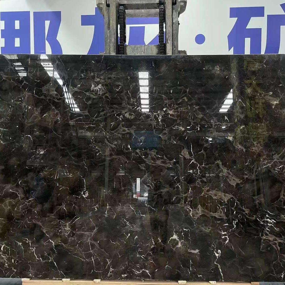 深啡网水头天然石材大板 深色大理石现代地板砖楼梯踏步