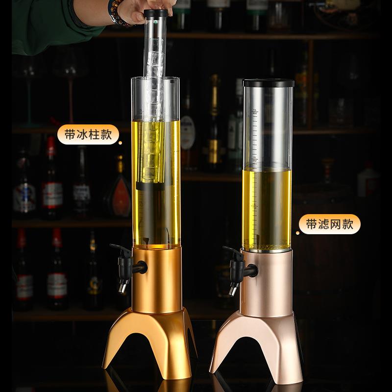 【折扣价】商用酒炮3L扎啤网红酒塔三角啤酒机啤酒桶扎啤桶分酒器