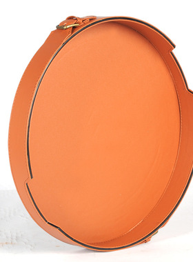 轻奢托盘摆件北欧风客厅电视x柜茶几样板房软装不锈钢皮质家居饰