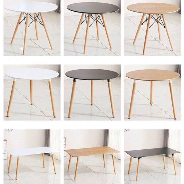 家用小饭桌子现代简约白色北欧餐桌椅组合户型洽谈桌椅实木伊姆斯