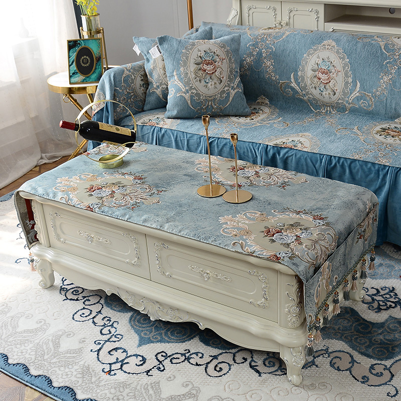 茶几桌布布艺f长条欧式家用台布长方形茶几垫桌垫电视柜防尘罩盖