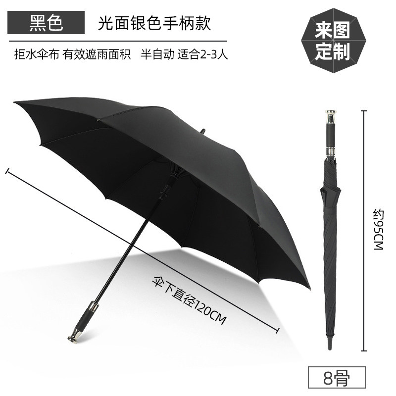 商务实木手柄大号长雨伞定制logAo高端抗风直杆双人广告伞印图案