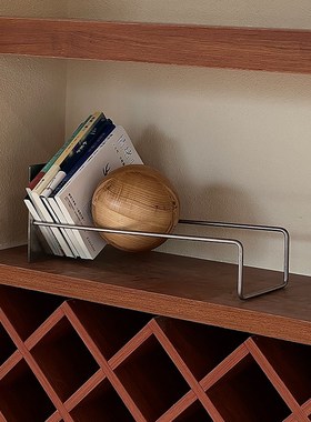 轻装修桌面书架实木圆q球重力创意趣味唱片收纳书架置物架装饰摆