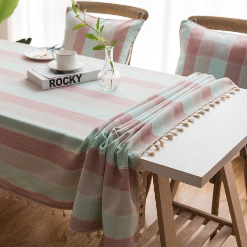 北欧加厚棉麻餐桌布防水茶几台布亚麻桌布清新长方形盖Z布简约布