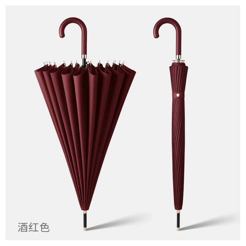 24骨男士长柄雨伞大号加固加厚结实抗风定制Mlogo弯钩双人暴雨专