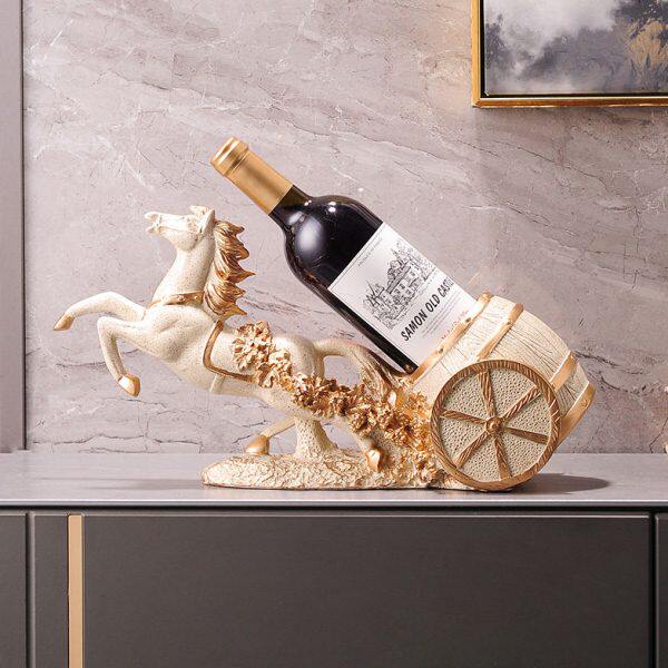 葡萄酒瓶客厅酒柜摆件一红酒架新中式轻奢当先高档置物架子装饰马