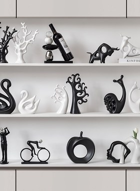 现代简约桌面玄关陶瓷p软装摆件家居客厅酒柜电视柜装饰品乔迁礼