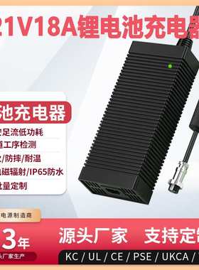 21V18A充电器PSE KC CE UL认证21v17a沙滩车发球机锂电池充电器
