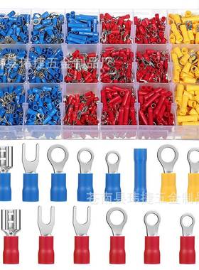 冷压连接端子 1600pcs 盒装冷压端子套装18款预绝缘压线端子组合