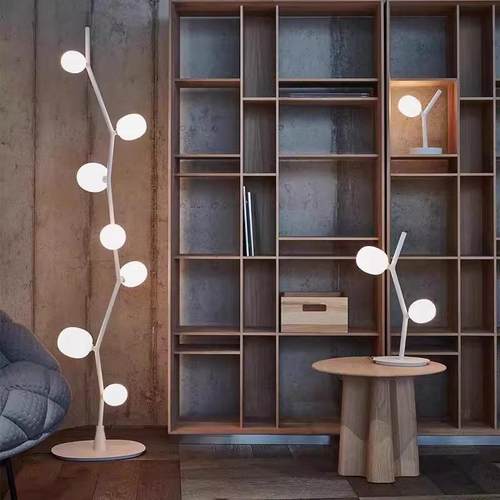 北欧设计师树枝玻璃分子床头书桌台灯卧室客厅展厅咖啡厅落地灯