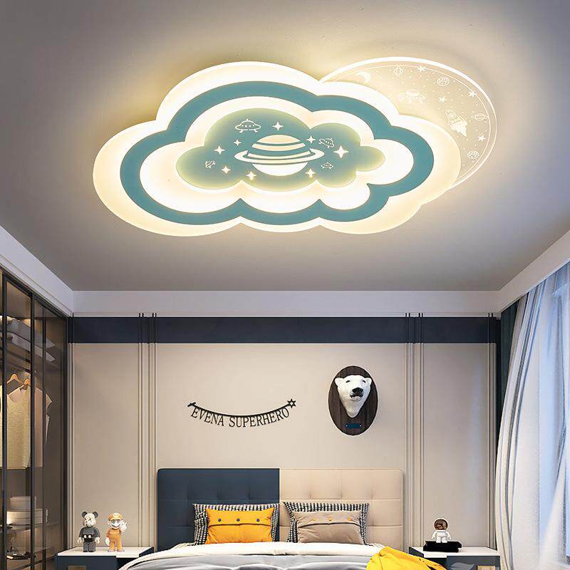 儿童房云朵吸顶灯男孩女孩现代简约温馨浪漫led卧室2023新款灯具