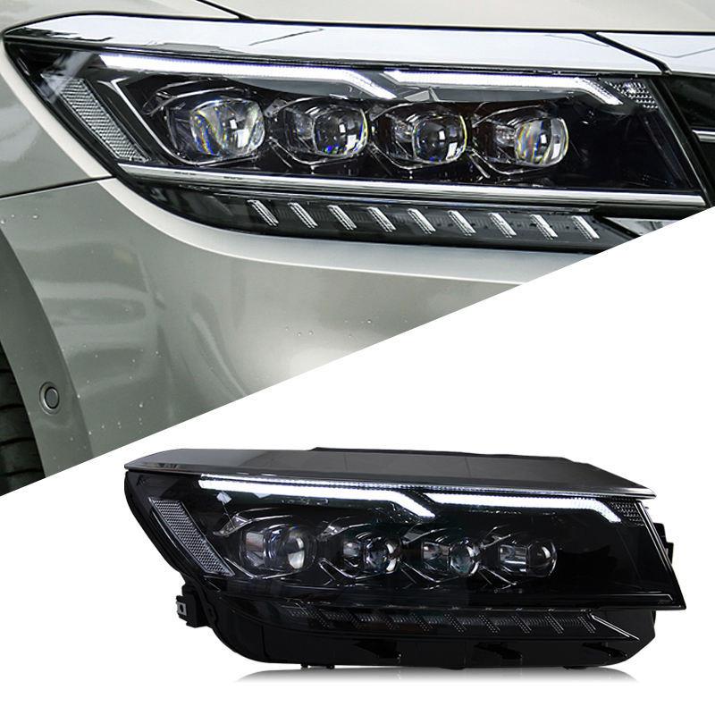 适用于大众19款帕萨特大灯总成改装LED日行灯水晶透镜流光转向灯